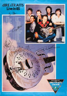 Lot #669 Dire Straits 1985 European Tour Poster - Signed by Seven Members - Image 1