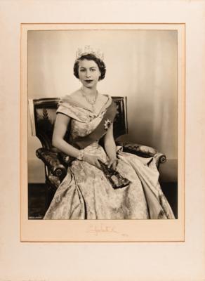 Lot #201 Queen Elizabeth II Oversized Photograph Signed in the First Year of Her Reign - Image 3