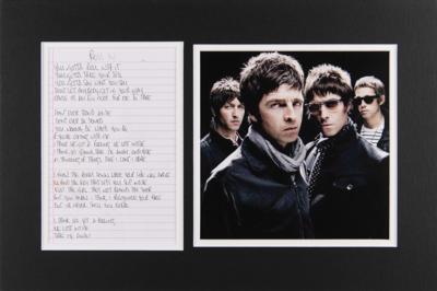 Lot #688 Oasis: Noel Gallagher Handwritten Song