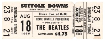 Lot #645 Beatles 1966 Suffolk Downs Concert Ticket