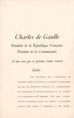 Lot #271 Charles de Gaulle and Michel Debre Document Signed - Image 1