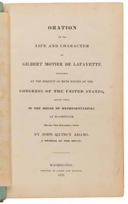 Lot #35 John Quincy Adams Signed Book - Oration on the life and character of Gilbert Motier de Lafayette - Image 5