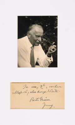 Lot #297 Carl Jung Autograph Note Signed
