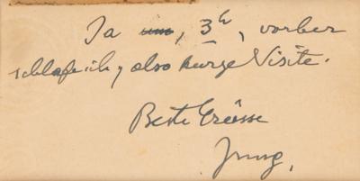 Lot #297 Carl Jung Autograph Note Signed - Image 2