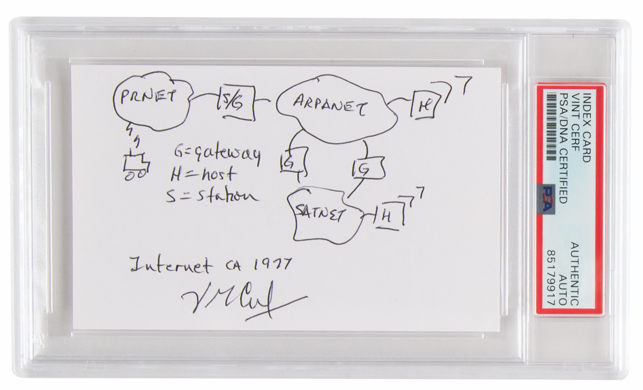 Lot #261 Vint Cerf Original Sketch of 'Internet ca