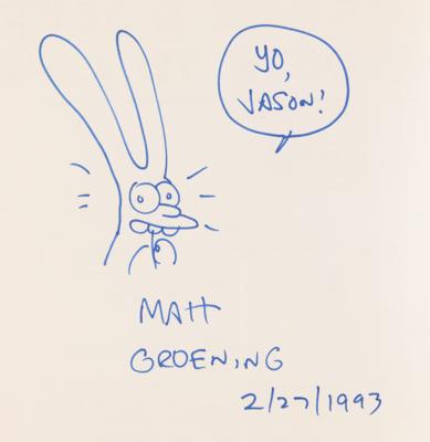 Lot #600 Matt Groening Signed Book with Sketch - Akbar & Jeff's Guide to Life - Image 2