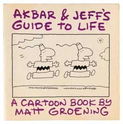 Lot #600 Matt Groening Signed Book with Sketch - Akbar & Jeff's Guide to Life - Image 3