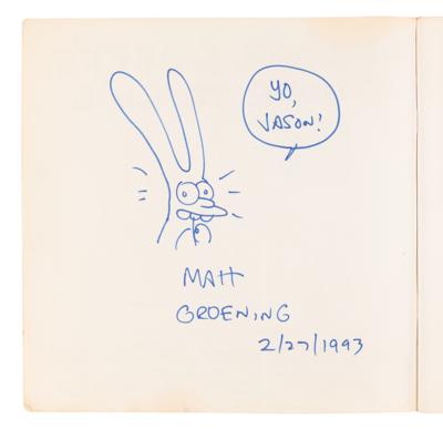 Lot #600 Matt Groening Signed Book with Sketch - Akbar & Jeff's Guide to Life - Image 4