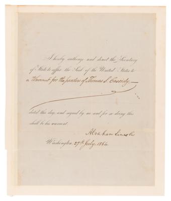 Lot #13 Abraham Lincoln Document Signed as President - Civil War-Dated Pardon - Image 3