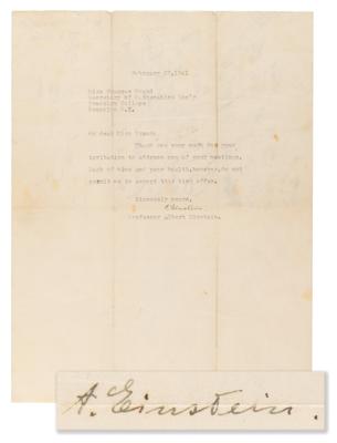 Lot #218 Albert Einstein Typed Letter Signed