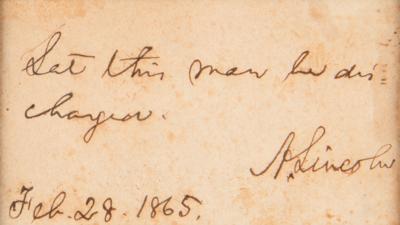 Lot #16 Abraham Lincoln Autograph Endorsement
