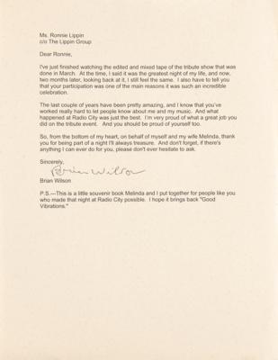 Lot #644 Beach Boys: Brian Wilson Typed Letter Signed with Rare '2001 Tribute' Program - Image 1