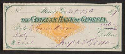 Lot #253 Joseph E. Brown Signed Check - Image 2