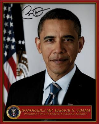 Lot #133 Barack Obama Signed Photograph - Image 1
