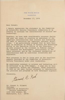 Lot #80 Gerald Ford Typed Letter Signed as President - Image 1