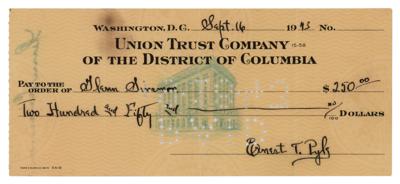 Lot #462 Ernie Pyle Signed Check