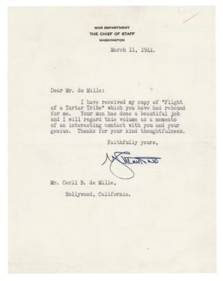 Lot #450 George C. Marshall Typed Letter Signed to