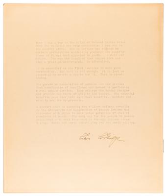 Lot #65 Calvin Coolidge Oversized Signed Souvenir Typescript on Advertising - Image 1