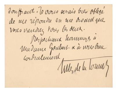 Lot #363 Georges Gilles de la Tourette Autograph Letter Signed - Image 2