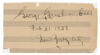 Lot #614 George Gershwin Signature with Music