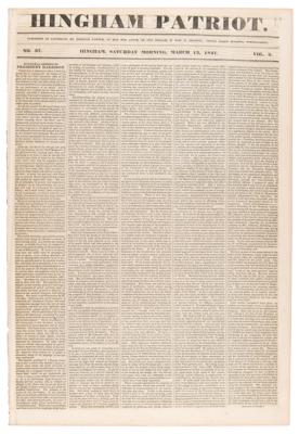 Lot #91 William Henry Harrison (3) Period Newspapers on the Presidential Inauguration and Funeral Services - Image 2