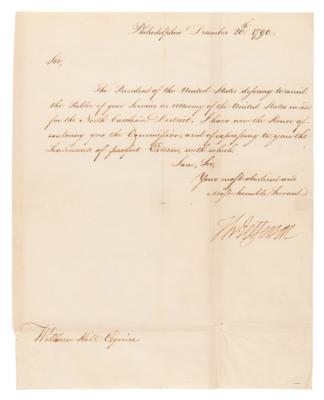 Lot #4 Thomas Jefferson Letter Signed as Secretary
