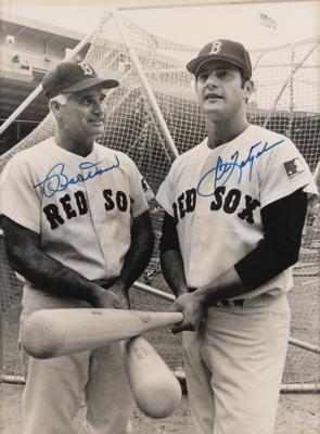 Lot #909 Carl Yastrzemski and Bobby Doerr Oversized Signed Photograph - Image 1