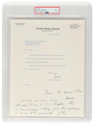 Lot #27 John F. Kennedy Typed Letter Signed as a