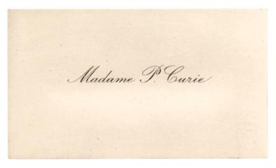 Lot #270 Marie Curie Personal Visiting Card