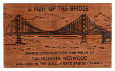 Lot #285 Golden Gate Bridge Catwalk Relic and Photographs - Image 2