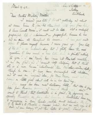 Lot #699 Beatrix Potter Autograph Letter Signed: "I have just made stories to please myself because I never grew up!" - Image 1