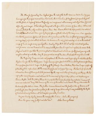 Lot #8 John Quincy Adams Autograph Letter Signed on War of 1812: "Europe is passively submitting to be reshackled with the manacles of feudal and papal tyranny" - Image 4