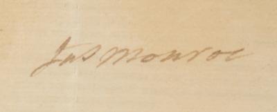 Lot #6 James Monroe Document Signed as Secretary of State, Giving Instructions for Engaging the Enemy - Image 2