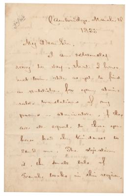 Lot #721 Henry Wadsworth Longfellow Autograph Letter Signed on Translation of His Poetry - Image 1