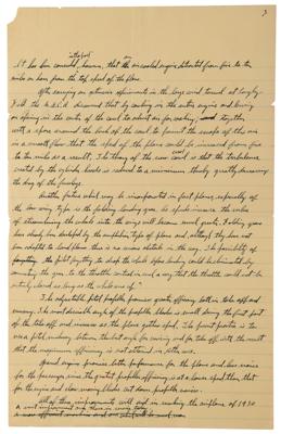 Lot #598 Charles Lindbergh Handwritten New York Times Manuscript on Advances in Aviation - Image 3