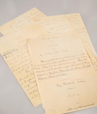 Lot #690 Samuel Clemens Partial Autograph Manuscript Signed for '1,002nd Arabian Night,' completed during the same summer as Huckleberry Finn - Image 1