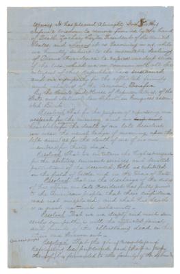 Lot #146 Zachary Taylor: Manuscript Resolution on the Death of President Taylor - Image 1