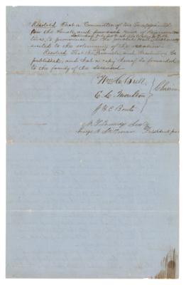 Lot #146 Zachary Taylor: Manuscript Resolution on the Death of President Taylor - Image 2