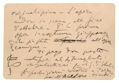 Lot #734 Giacomo Puccini Autograph Letter Signed on Madame Butterfly: "It is the first opera ever performed in Japanese costumes at the Opera Comique" - Image 2