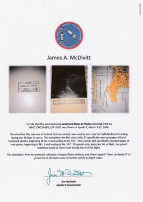 Lot #627 Apollo 9 Landmark Map Checklist Page [Attested as Flown by Richard Garner] - Image 5