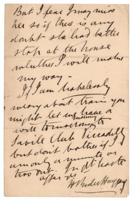 Lot #715 H. Rider Haggard Autograph Letter Signed - Image 2