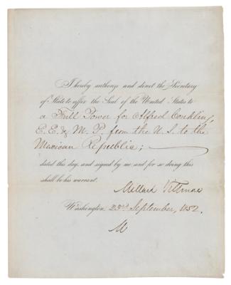 Lot #81 Millard Fillmore Document Signed as President - Appointing a U.S. Minister to Mexico - Image 1