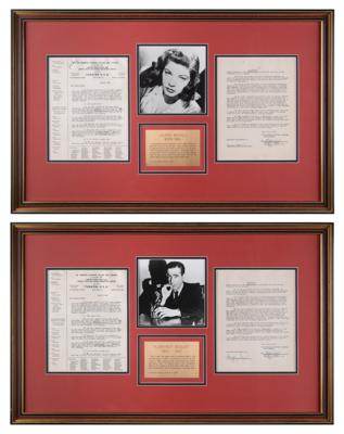 Lot #955 Humphrey Bogart and Lauren Bacall (2) Documents Signed - Image 1
