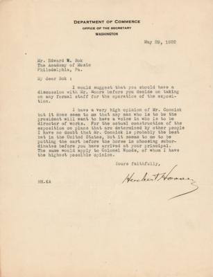 Lot #97 Herbert Hoover Typed Letter Signed
