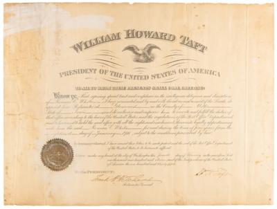 Lot #143 William H. Taft Document Signed as