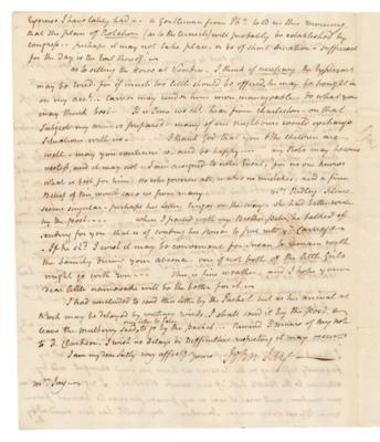 Lot #190 John Jay Autograph Letter Signed as Chief Justice - "My Robe may become useless, and it may not" - Image 2