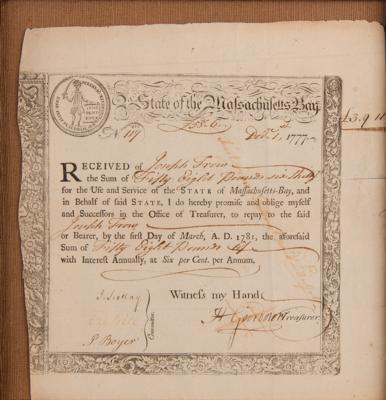 Lot #534 Massachusetts (3) Signed Revolutionary War-Era Financial Documents (1777–1780) - Image 3