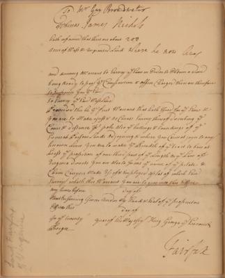 Lot #292 Thomas Fairfax Document Signed - Image 2