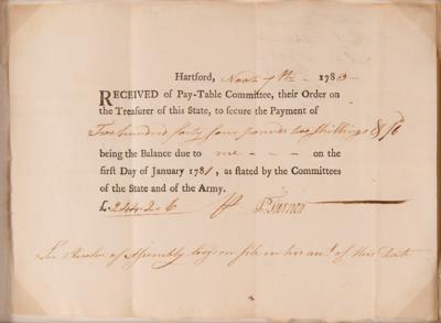 Lot #482 Connecticut (7) Signed Revolutionary War-Era Financial Documents (1777–1793) - Image 5