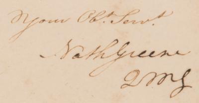 Lot #377 Nathanael Greene Revolutionary War-Dated Letter Signed, Ordering a Barracks to be Built in Rhode Island - Image 3